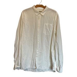 Nudie Jeans Co The Nudie Henry Batiste Garment Dye Off White Button Down Shirt
